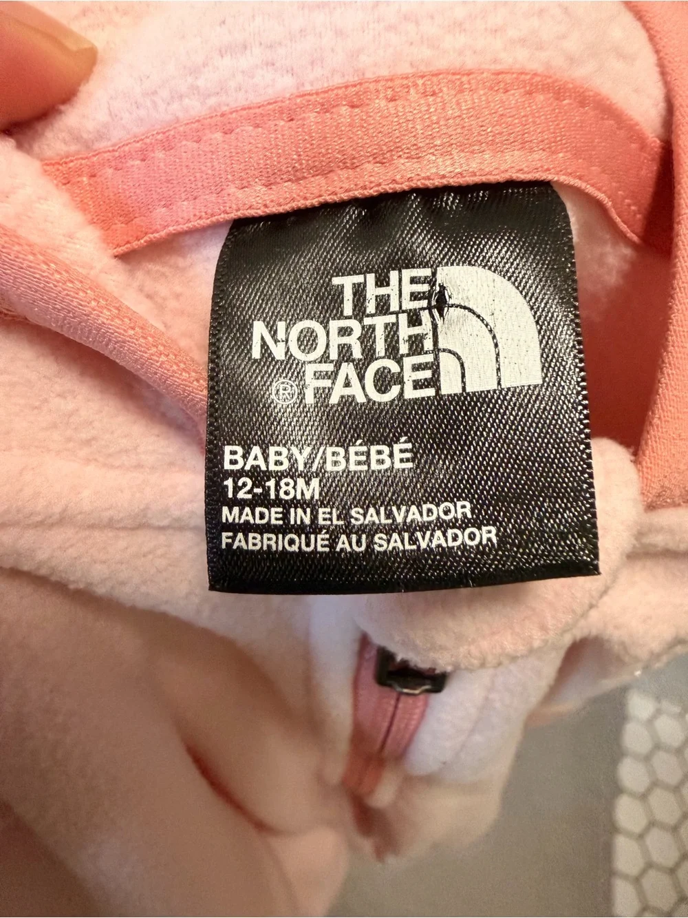 The North Face Pink Hooded Fleece One-Piece Footie